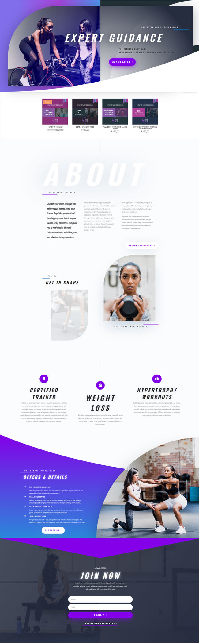 Fitness Sage homepage design – professional fitness coaching website by Value WordPress Designs