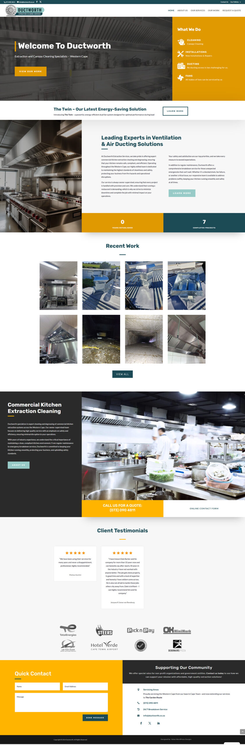 Commercial Kitchen Extraction & Canopy Cleaning Website